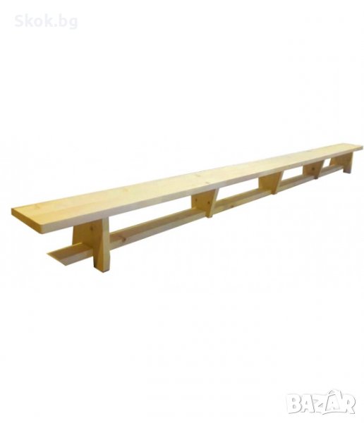 Гимнастическа шведска пейка - 400 x 25 x 30 см - Лакирана, снимка 1