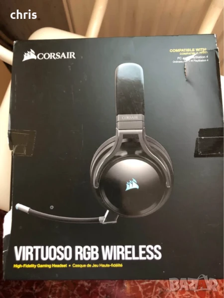 Безжичните геймърски слушалки Corsair Virtuoso са нови, снимка 1