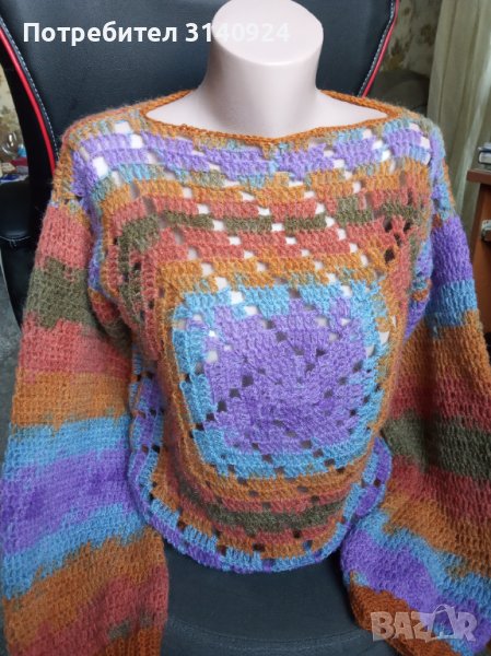 Дамски плетен пуловер , снимка 1