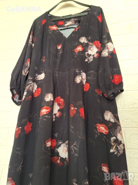СТРАХОТНА РОКЛЯ НА ЦВЕТЯ 2XL-3XL, снимка 1