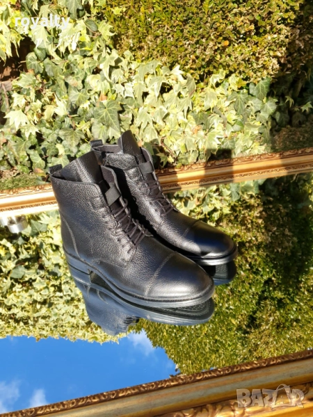 Мъжки Черни Боти ЕСТЕСТВЕНА КОЖА , снимка 1