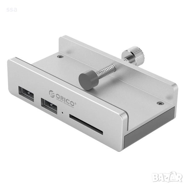 Orico хъб USB 3.0 HUB Clip Type 2 port, SD card reader - aux Micro-USB power input, Aluminum - MH2AC, снимка 1