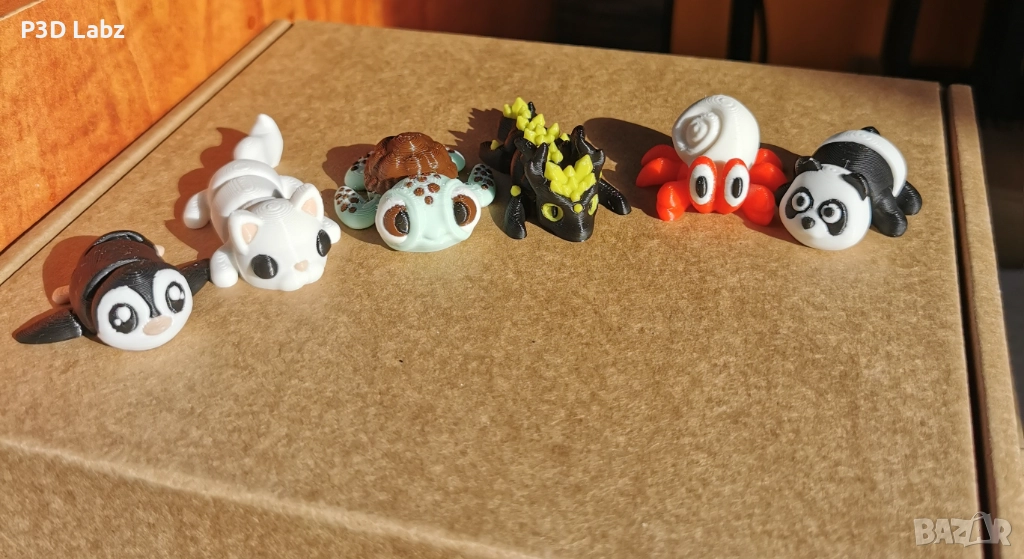 Комплект от 6 забавни 3D принтирани фигурки (Flexi), снимка 1