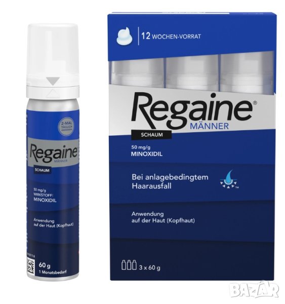 Regaine/Rogaine Minoxidil Пяна която подпомага разтежа на коса и брада, снимка 1