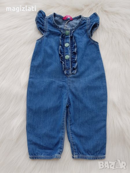 Летен дънков гащеризон за новородена госпожица, снимка 1