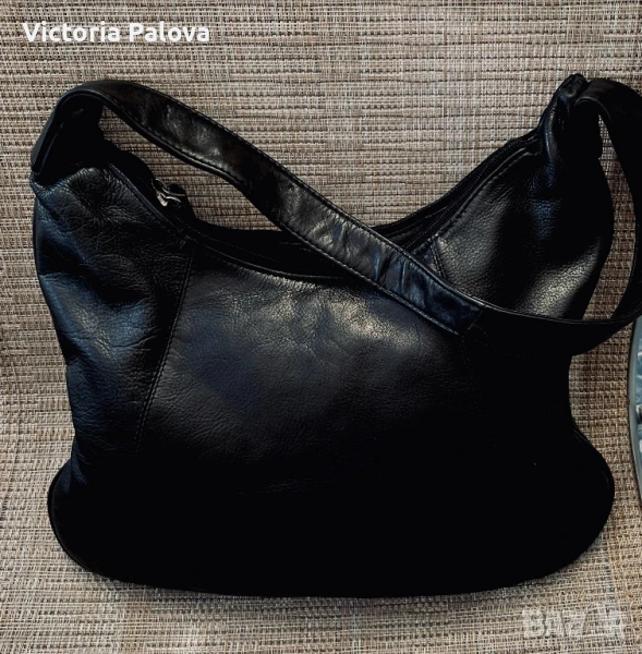 Черна кожена чанта, снимка 1