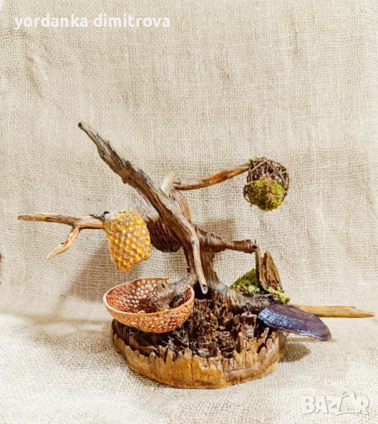 Ексклузивно коледно намаление! Медена пита. Композиция от естествено дърво. , снимка 1