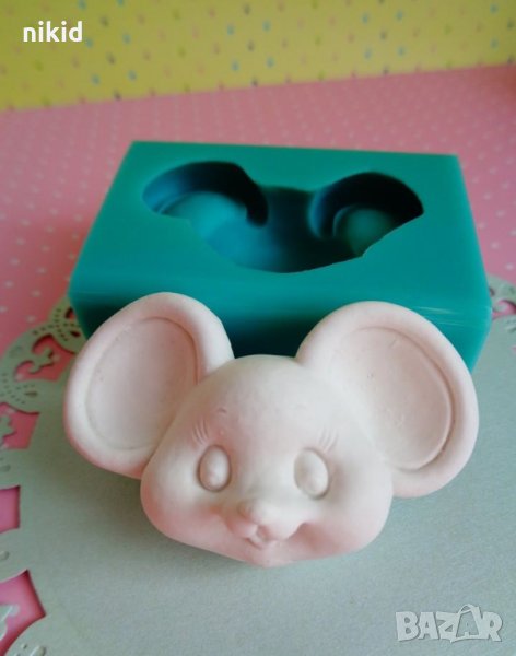 глава мишка силиконов молд форма декорация и украса торта фондан шоколад гипс, снимка 1