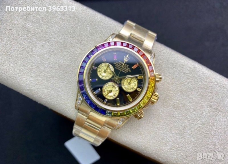 Златен Часовник: Rolex Rainbow Daytona 18K Злато!, снимка 1