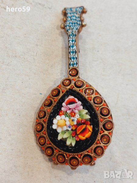 Стара брошка с венецианска микро мозайка 1930 год., снимка 1