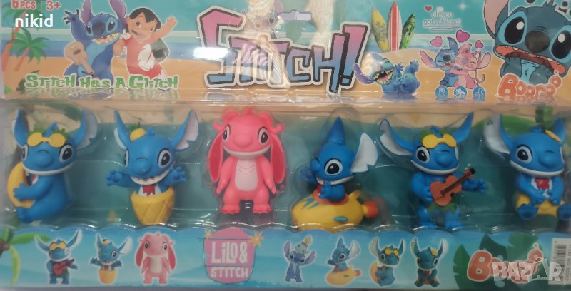 6 бр Лило и Стич Stitch големи пластмасови фигурки играчки фигурка играчка за игра и торта, снимка 1