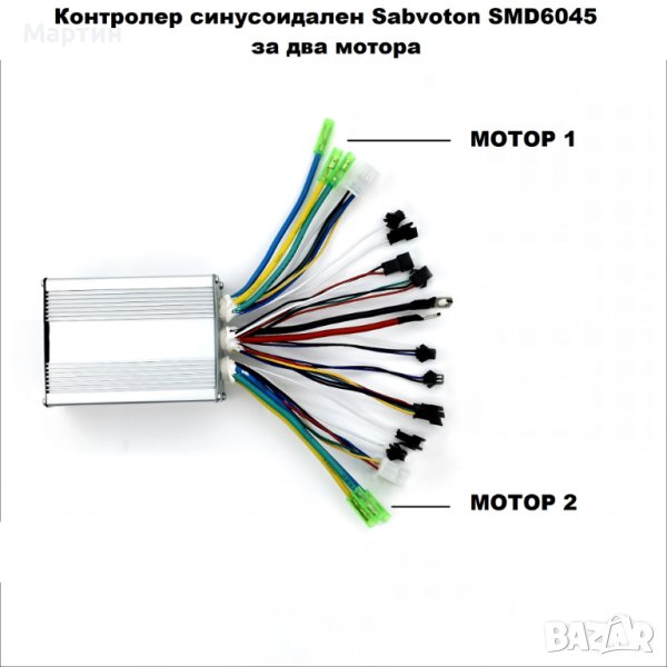 Контролер синусоидален Sabvoton SMD6045 48V 60v 45A за два мотора, снимка 1
