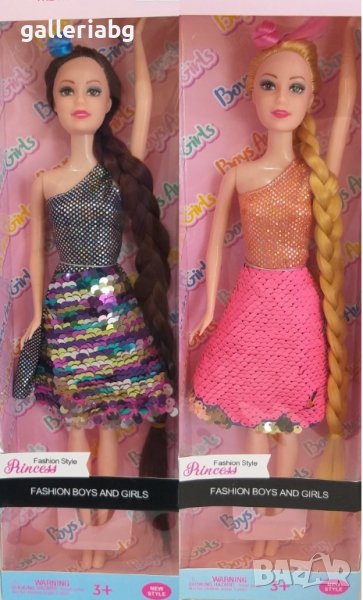 Кукла с дълга плитка и пайети , снимка 1