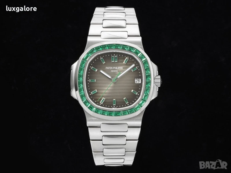 Мъжки часовник Patek Philippe Nautilus Ruby Bezel с автоматичен швейцарски механизъм, снимка 1