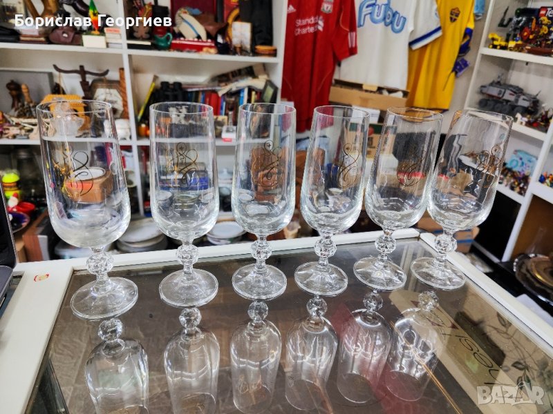 Кристални чаши 6 броя, снимка 1