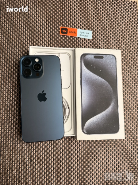 КАТО НОВ❗️ iPhone 15Pro Max ❗️Лизинг от 58лв/❗️Blue Titanium❗️ГАРАНЦИЯ ❗️256, снимка 1