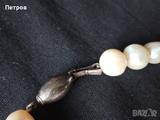 колие естествени перли сребро, снимка 4 - Колиета, медальони, синджири - 49296002