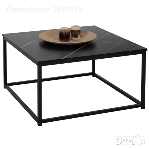 Холна маса BRAYLEN, Черен, 75x75x43см, снимка 1