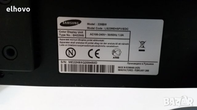 Монитор Samsung 226 BW, снимка 7 - Монитори - 26910736