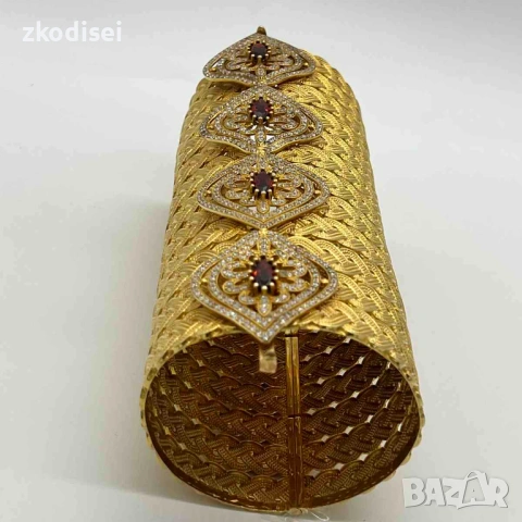 Златна дамска гривна 121,40гр. 14кр. проба:585 модел:37072-1, снимка 5 - Гривни - 53349454