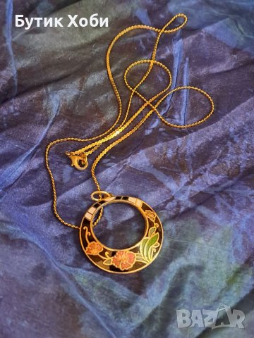 Висулка клетъчен емайл със синджирче, снимка 2 - Антикварни и старинни предмети - 40194089