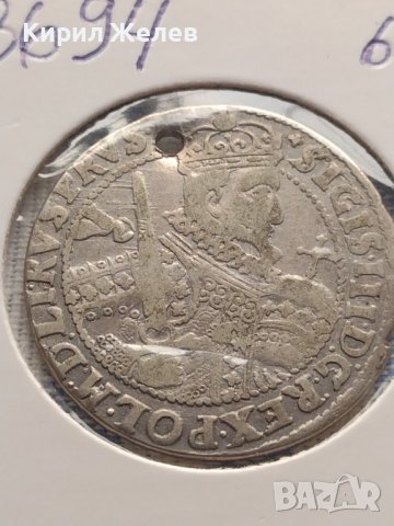 Сребърна монета Орт 1623г. Сигизмунд трети ПОЛША 13694, снимка 2 - Нумизматика и бонистика - 42999711