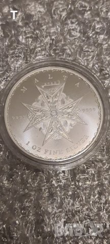 5 euro Malta 1oz silver, снимка 2 - Нумизматика и бонистика - 43172931