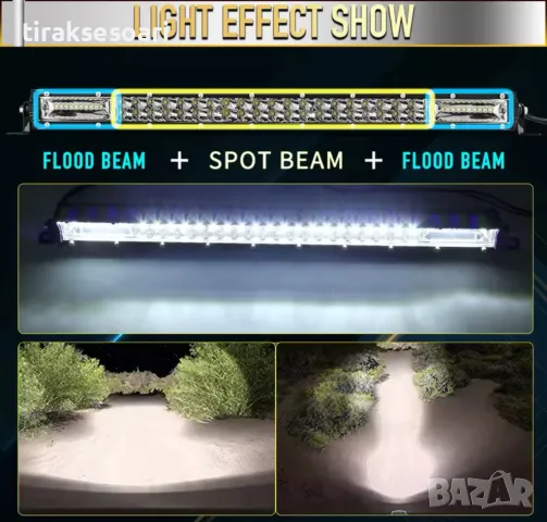 НОВ МОДЕЛ 50 cm 180W 12D ULTRASLIM LED BAR в комплект с окабеляване, снимка 2 - Аксесоари и консумативи - 49680535