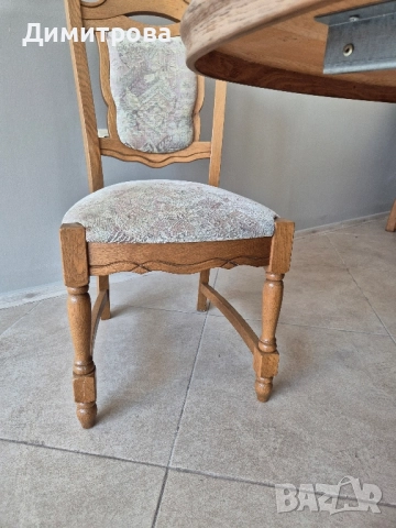 Трапезна разтегателна маса + 4 стола, снимка 6 - Маси - 52519178