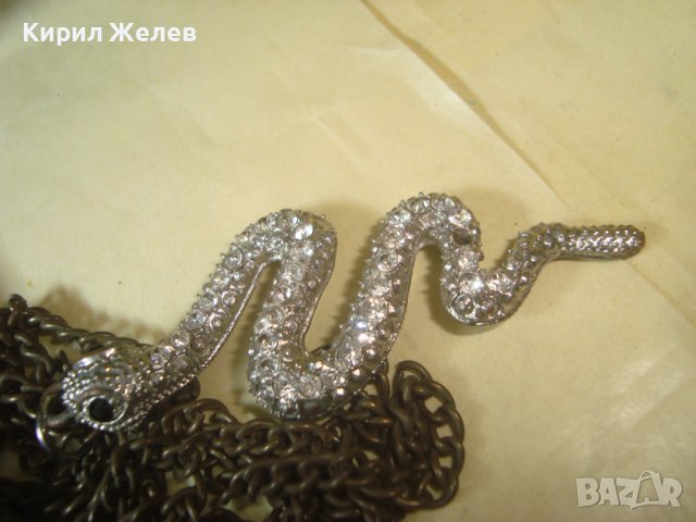 ПОСРЕБРЕНА ЗМИЕВИДНА ФИГУРАЛНА КРИСТАЛНА АРТ ВИСУЛКА ПЕНДАНТ сРЕТРО БРОНЗОВО СИНДЖИРЧЕ ВЕРИЖКА 31316, снимка 13 - Колиета, медальони, синджири - 38067870
