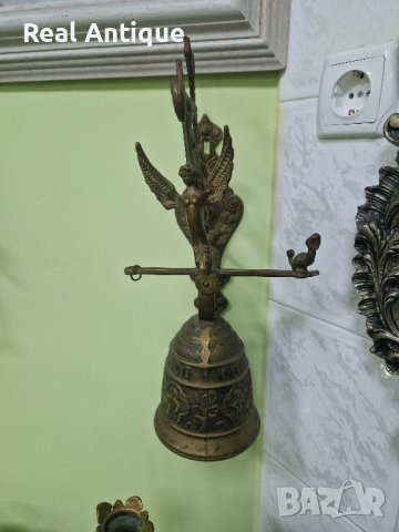 Прекрасна голяма антикварна белгийска бронзова камбана , снимка 8 - Антикварни и старинни предмети - 44126274