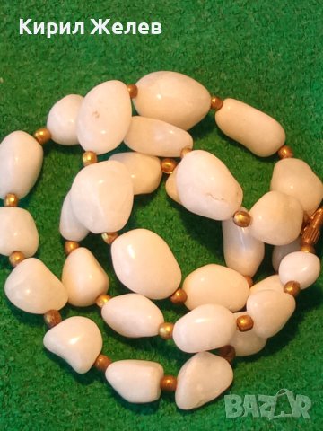 ДРАГОЦЕННА СТАРИНЕН СТИЛ ОГЪРЛИЦА КОЛИЕ НАТУРАЛЕН МЛЕЧЕН КВАРЦ и БРОНЗ 34666, снимка 13 - Колиета, медальони, синджири - 39202107