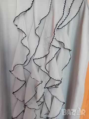 Сива рокля жабо, снимка 4 - Рокли - 50513288