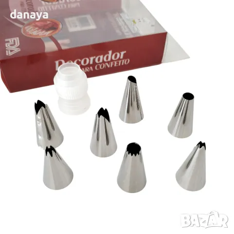 5728 Сладкарски пош с накрайници и адаптор, 9 части, снимка 4 - Прибори за хранене, готвене и сервиране - 49242868