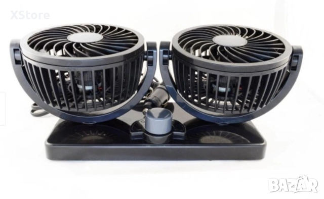 Вентилатор с двойни перки за автомобил, снимка 4 - Аксесоари и консумативи - 52483053