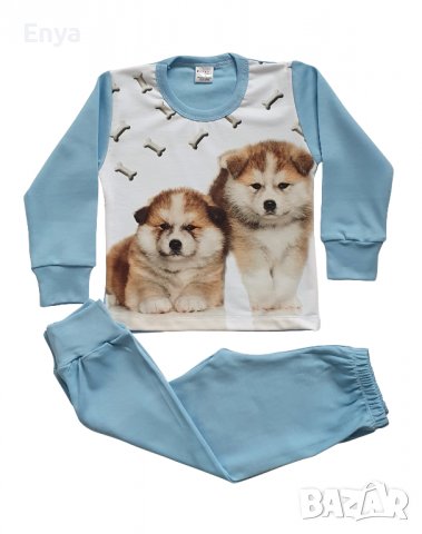 Детска пижама - синя, с кученца - НОВА !
