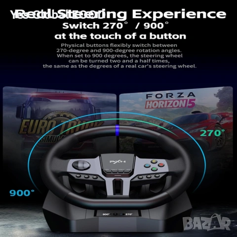 PXN V9 Gen 2 волан за PC/PS4/Xbox с педали и скорости, снимка 3 - Аксесоари - 53254174