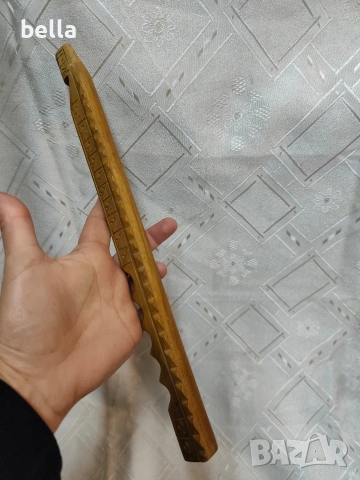 Традиционен народен инструмент „двоянка“ с дърворезба., снимка 6 - Антикварни и старинни предмети - 53291836