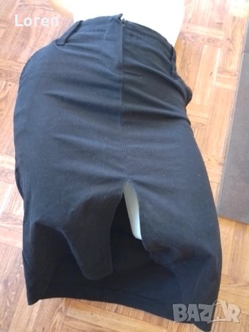 💄Mishel💄Готина черна пола с цепка отпред до коляното , снимка 2 - Поли - 43777583