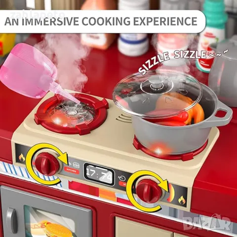 Детска кухня с пара + барбекю, снимка 3 - Играчки за стая - 48246513