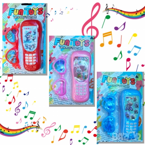 Детска музикална играчка – мобилен телефон с аксесоар очила, снимка 6 - Други - 52038082