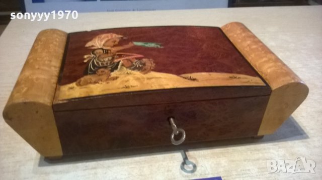 красива кутия с ключ-фурнир и лак-внос швеицария-24х13х7см, снимка 11 - Колекции - 28188390