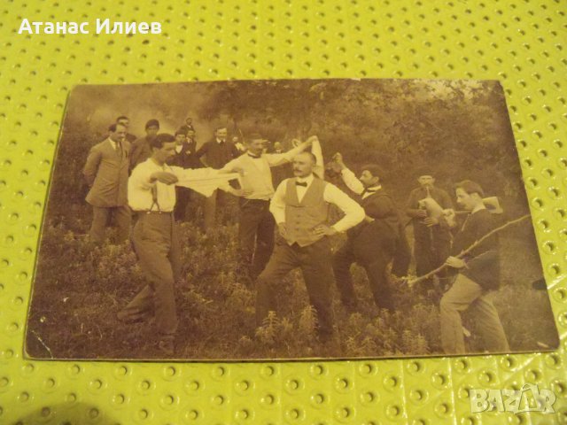 Стара картичка снимка - мъжка веселба, запой, снимка 1 - Други ценни предмети - 34609760