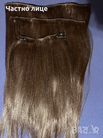 Естествена коса кестенява 3 реда