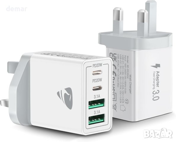 2 броя USB C щепсел, 40 W 4-портов мулти USB щепсел