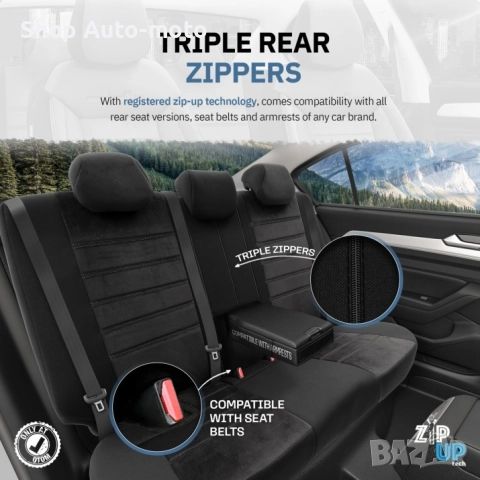 К-т Луксозна Тапицерия Automat-OTOM, Текстил с еко кожа, COMFORT LINE Design, Черна с бял шев, снимка 5 - Аксесоари и консумативи - 52794827