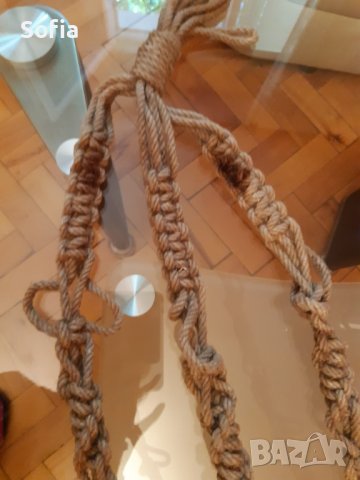 Ратанови Кошница и голям панер/Макраме голямо за висяща саксия за дома или вилата, снимка 9 - Декорация за дома - 31805412