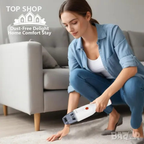 absob Безжична ръчна прахосмукачка за кола, USB акумулаторна мощна преносима лека мини （AB108WH）, снимка 2 - Прахосмукачки - 49971276