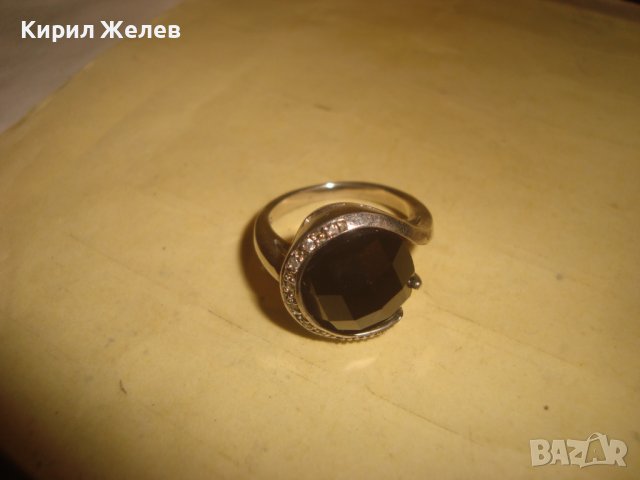 ПРЕКРАСЕН СКЪПОЦЕНЕН СРЕБЪРЕН АРТ ДЕКО ПРЪСТЕН СРЕБРО 925 ГОЛЯМ ЮВЕЛИРНО ФАСЕТИРАН ЧЕРЕН ОНИКС 28736, снимка 8 - Пръстени - 37252446