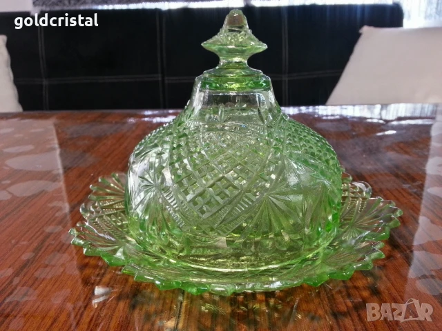 стар кристален съд за масло , снимка 5 - Антикварни и старинни предмети - 50541101